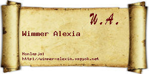 Wimmer Alexia névjegykártya